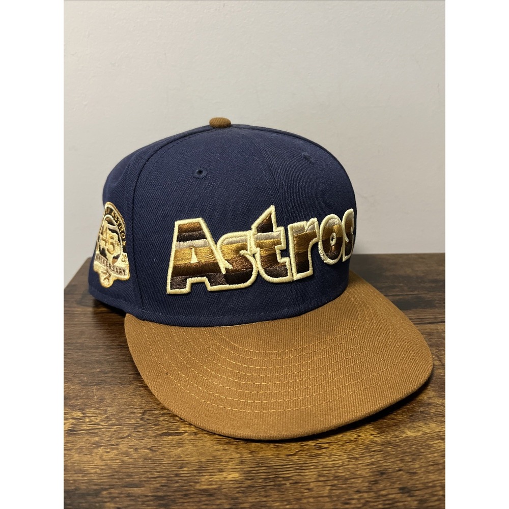 VTG HOUSTON ASTROS New Era 59FIFTY COOPERSTOWN 45th Anniversary Hat Sz 7 3/8